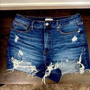 Good American Distressed Denim Shorts